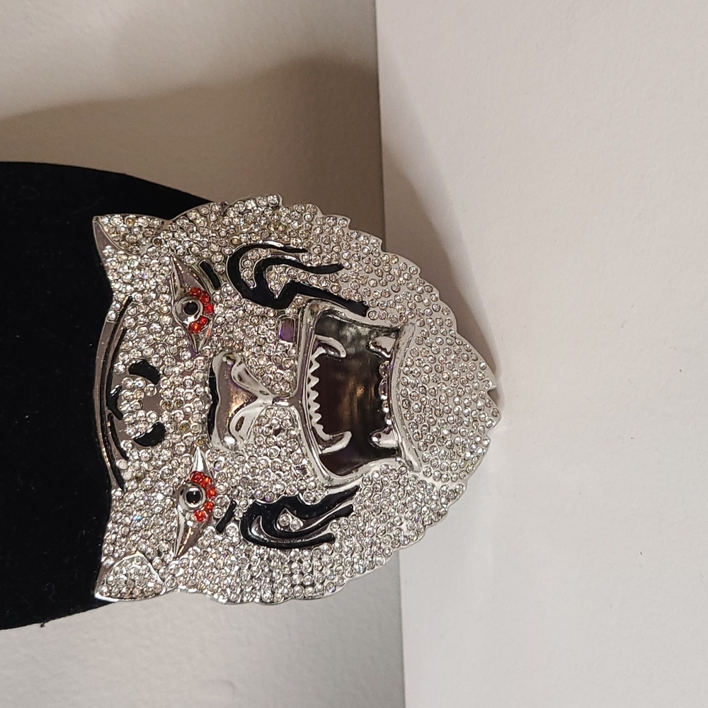 Tiger Bling Belt Buckle 3"